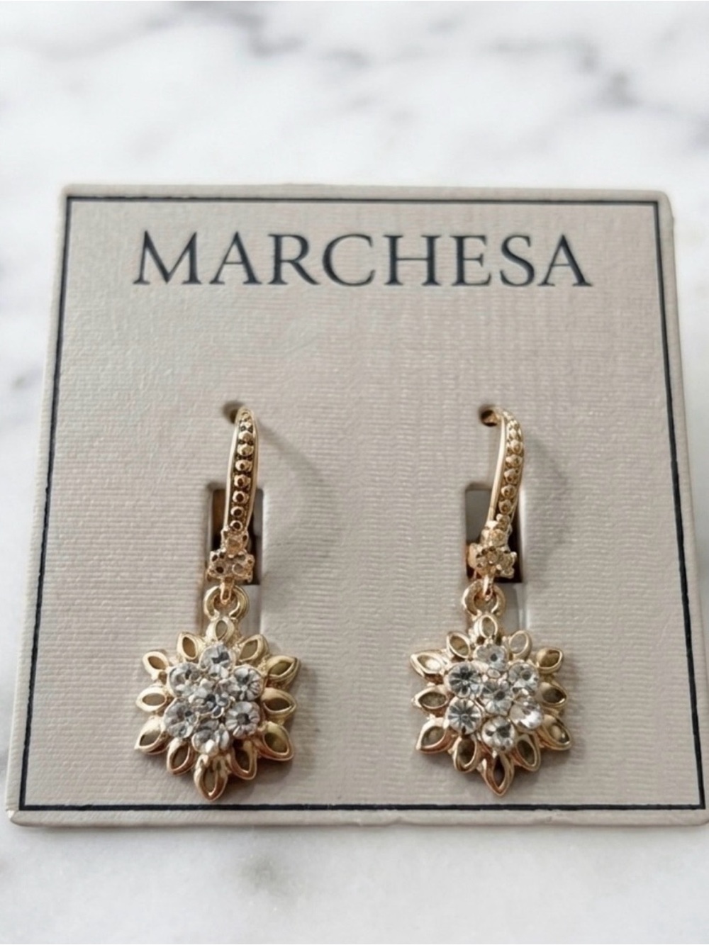Marchesa Crystal Flower Drop
Earrings